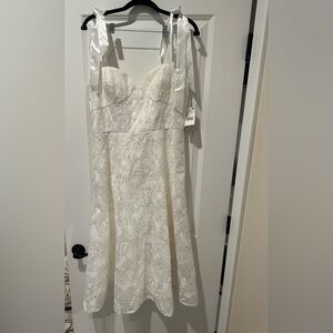 White bridal/graduation floral dress